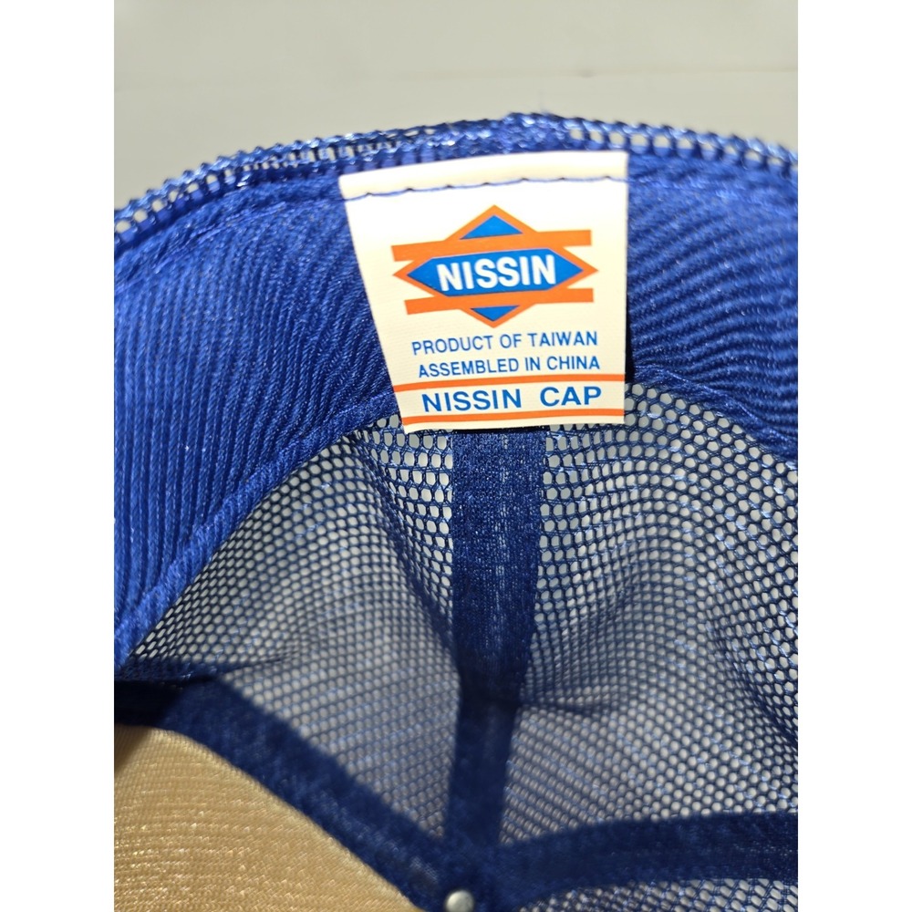 Vintage New York Mesh Trucker Hat Snapback Cap Nissin White Blue EUC - Picture 5 of 11